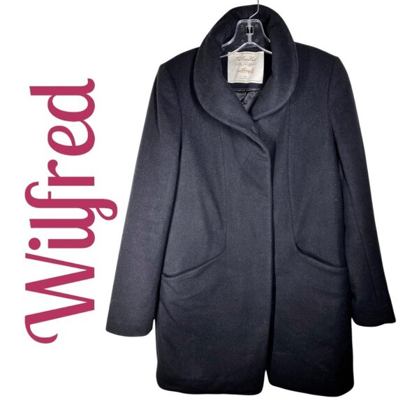 WILFRED ARITZIA The Cocoon Wool Cashmere Dress Coat Longline Classic Black, XS - Picture 1 of 11